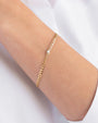 Pulsera de cadena cubana con diamante en bisel en oro de 14K, foto 3