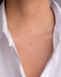 14K Gold Pear Diamond Bezel Necklace, photo 2