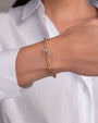 14K Gold Large Open Link Diamond Toggle Bracelet, photo 3
