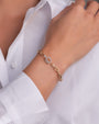 14K Gold Large Open Link Diamond Toggle Bracelet, photo 4