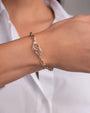 14K Gold Large Open Link Diamond Handcuff Bracelet, photo 2