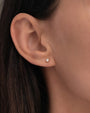 14K Gold 4 Prong Diamond Stud Earrings, photo 3