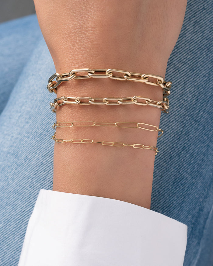 14K Gold Large Open Link Chain Bracelet, photo 7