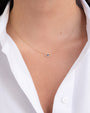 Collar de ojo turco con diamantes y zafiro en oro de 14K, foto 2