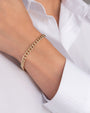 Pulsera de cadena barbada de eslabones grandes en oro de 14K, foto 3