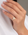 14K Gold Pave Diamond Signet Ring, photo 4