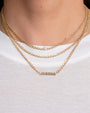 Gargantilla de cadena cubana con diamante en bisel en oro de 14K, foto 5