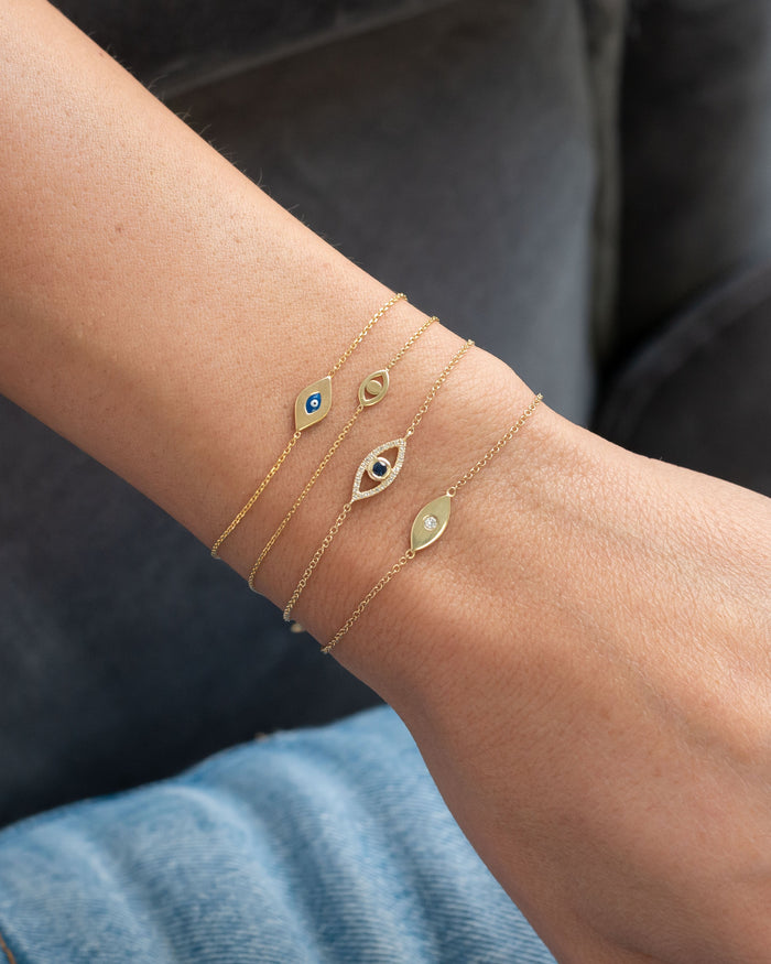 14K Gold Diamond Evil Eye Bracelet, photo 7