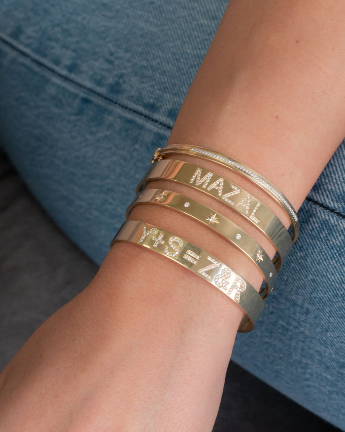 14K Gold Diamond Sunburst Cuff, photo 3
