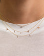 Collar con pequeño diamante en bisel en oro de 14K, foto 4