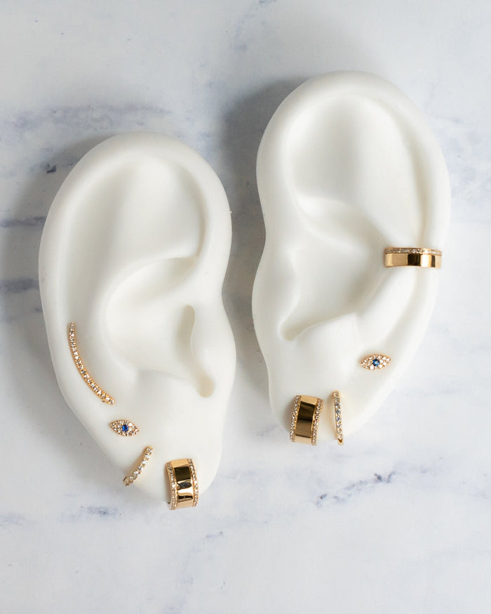 14K Gold Thick Diamond Ear Cuff, photo 10