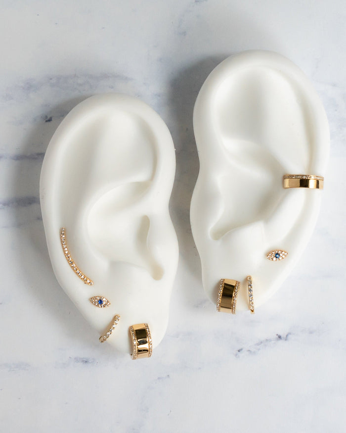 Arete trepador de diamantes en oro de 14K, foto 7
