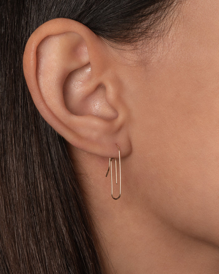 Arete Paper Clip en oro de 14K, foto 2