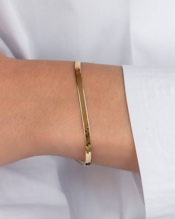 Pulsera de cadena espiga en oro de 14K, foto 2