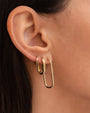 Aretes de aro ovalados gruesos en oro de 14K, foto 2