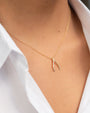 Dije de hueso de la suerte con diamantes en oro de 14K, foto 2