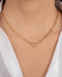 Collar de cadena Paper Clip grande con enhancer de diamantes en oro de 14K, foto 2