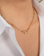 Collar Paper Clip con mosquetón de diamantes en oro de 14K, foto 4