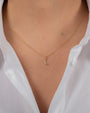 14K Gold Tiny Diamond Moon Pendant, photo 2