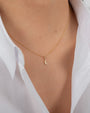 14K Gold Tiny Diamond Moon Pendant, photo 3