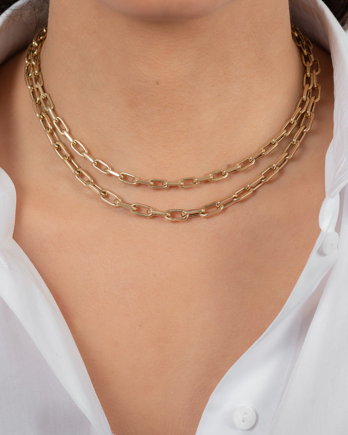 14K Gold Extra Large Open Link Chain Necklace, photo 5