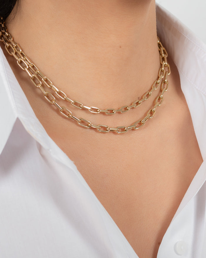 14K Gold Extra Large Open Link Chain Necklace, photo 6
