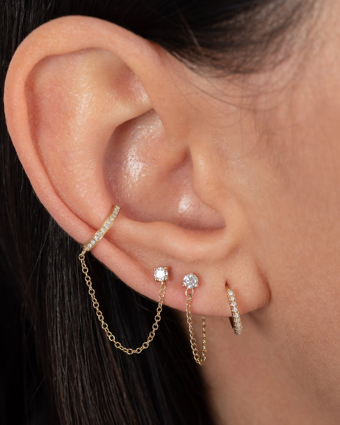 Diamond Stud and Chain Ear Cuff, photo 6