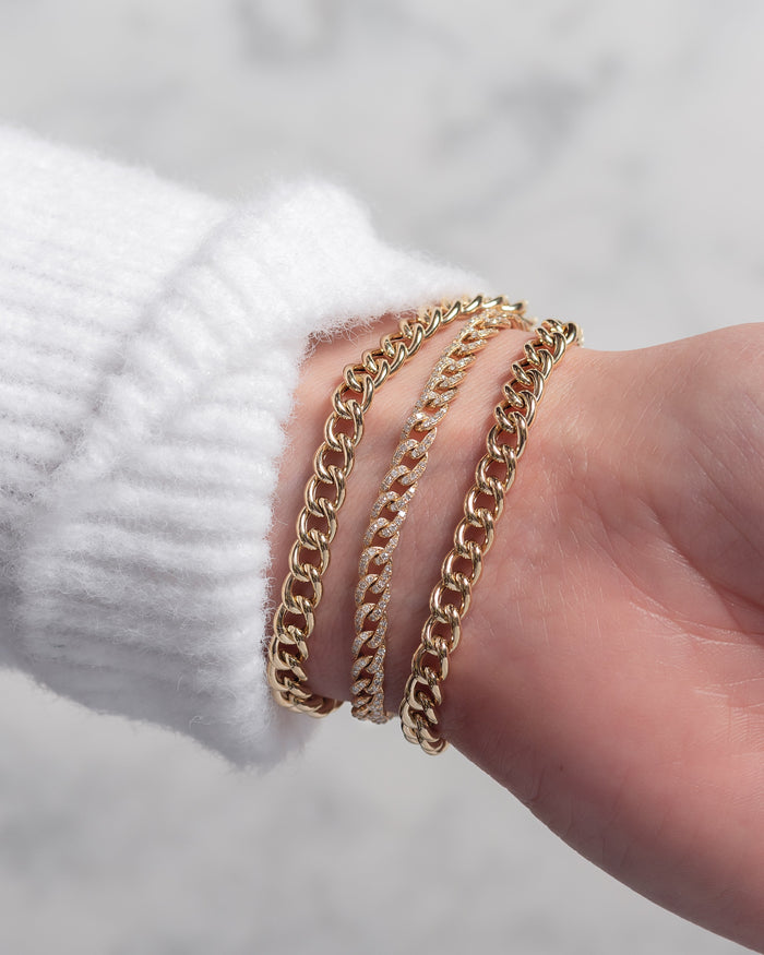Pulsera de cadena barbada de eslabones grandes en oro de 14K, foto 4