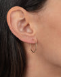 14K Gold Medium Thread Hoop Earrings, photo 3