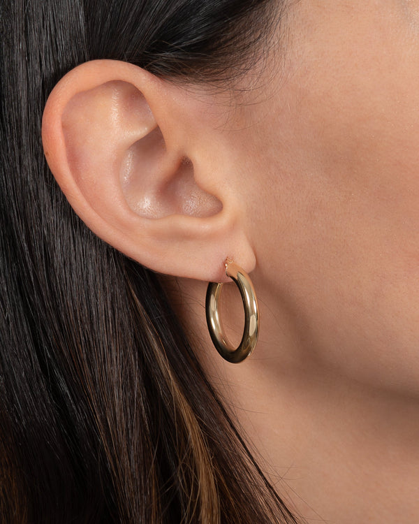 Aretes de aro gruesos medianos en oro de 14K, foto 2
