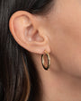 14K Gold Medium Thick Hoop Earrings, photo 3