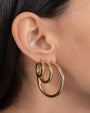 14K Gold Medium Thick Hoop Earrings, photo 4