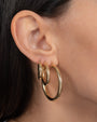 14K Gold Large Thick Hoop Earrings, photo 5