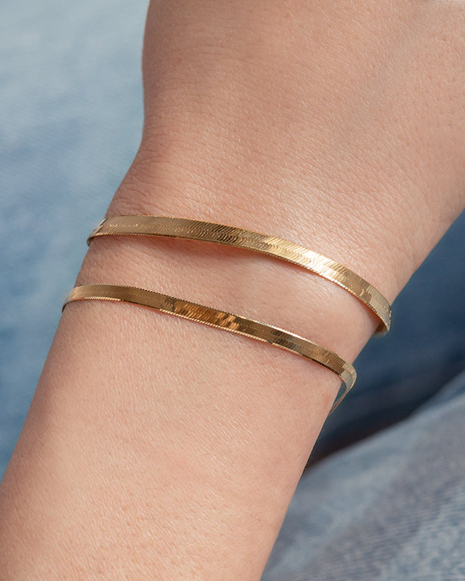 14K Gold Herringbone Bracelet, photo 10