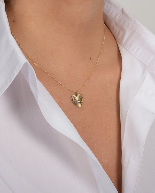 14K Gold Small One Love Heart Necklace, photo 2