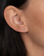Aretes de botón de diamante pera en bisel en oro de 14K, foto 3
