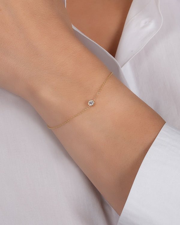 Pulsera de diamante en bisel grande en oro de 14K, foto 2