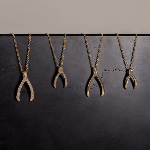 14K Gold Wishbone Pendant, photo 2