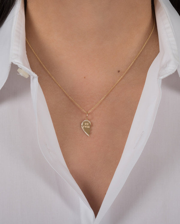 Conjunto de collares de corazón de mejores amigas en oro de 14K, foto 2