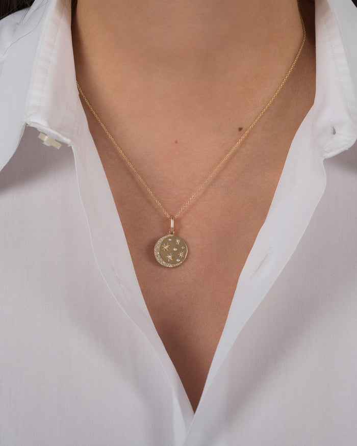 14K Gold Diamond Celestial Necklace, photo 2