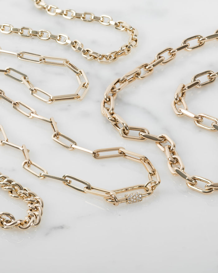 Collar Paper Clip con mosquetón de diamantes en oro de 14K, foto 6