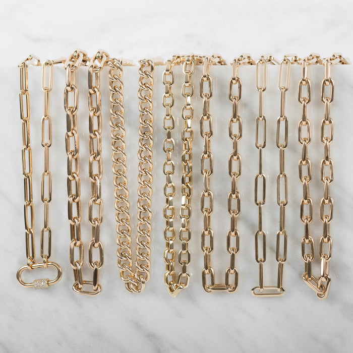 14K Gold Extra Large Open Link Chain Necklace, photo 13