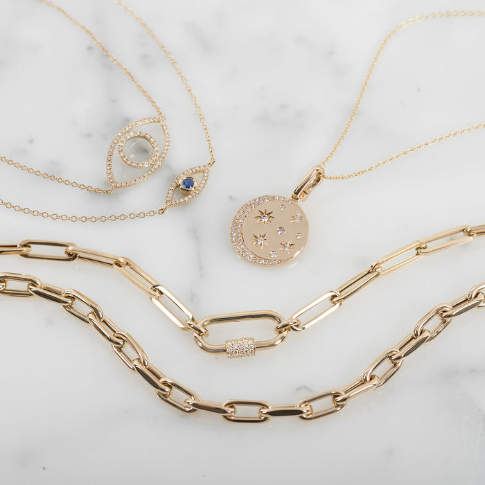 14K Gold Diamond Celestial Necklace, photo 8