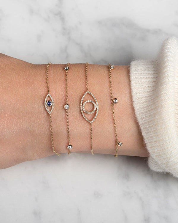 Pulsera de estaciones de diamantes en oro de 14K, foto 2