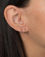 14K Gold Small Chain Huggie Earrings, photo 3