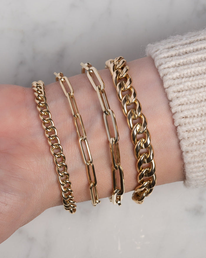14K Gold Extra Large Paper Clip Chain Bracelet, photo 5