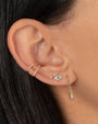 Aretes de botón de ojo turco mini con diamantes en oro de 14K, foto 2