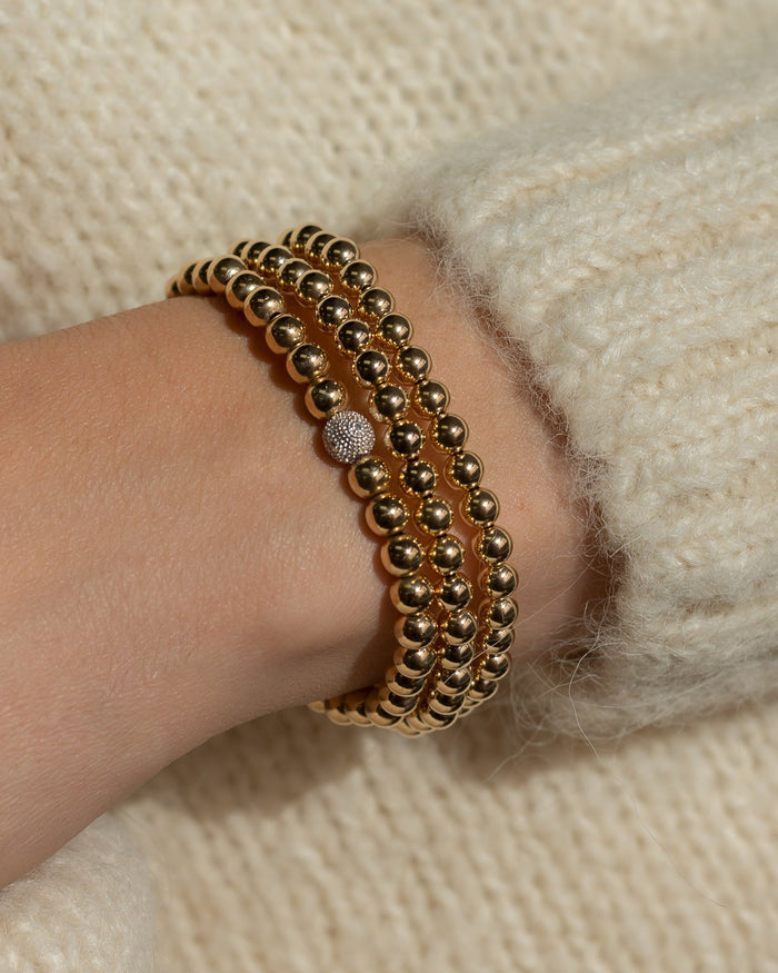 Pulsera de cuentas de 5mm con cuenta de diamantes, foto 5