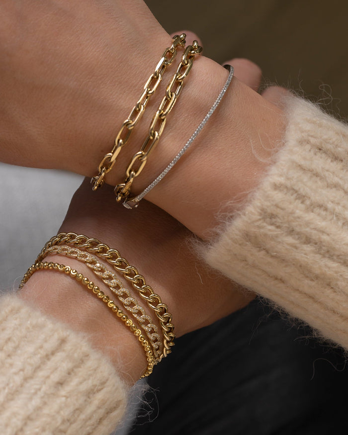 Pulsera de cadena de eslabón abierto extra grande en oro de 14K, foto 11