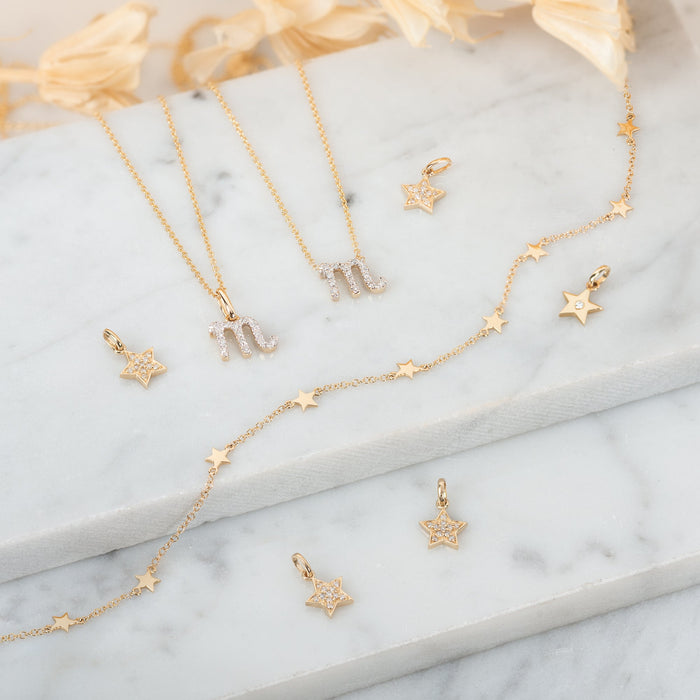 14K Gold Star with Tiny Diamond Pendant, photo 4